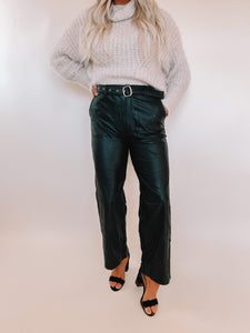 Gwen Vegan Leather Belted Pants